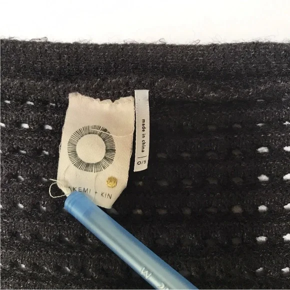 Akemi + Kin Anthropologie Open Front Cardigan Sweater Sweater Gray One Size - Picture 3 of 9